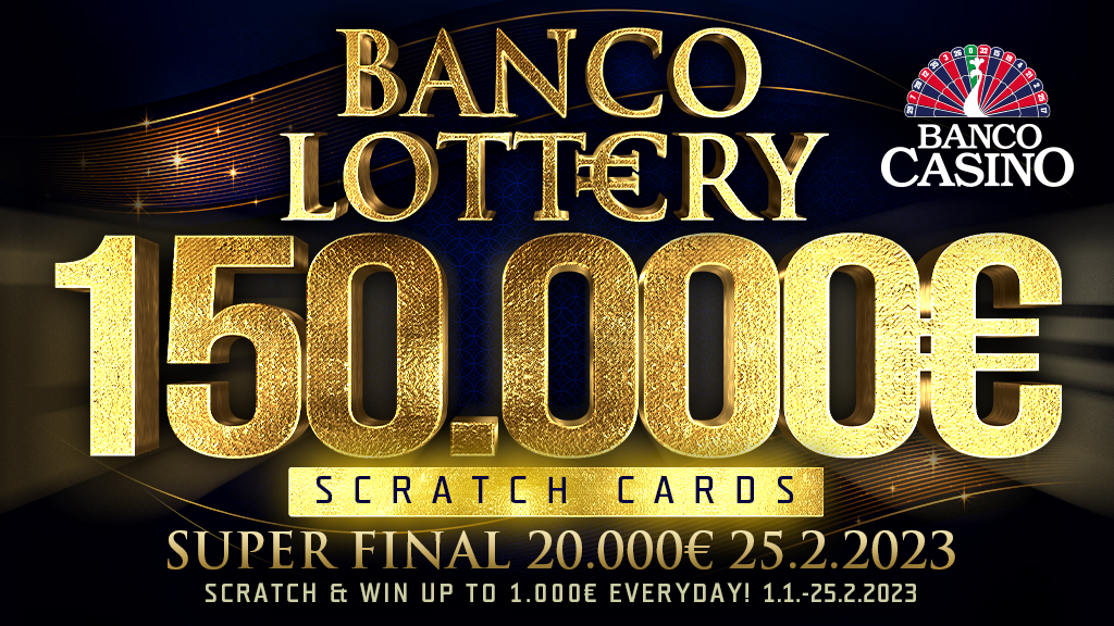 Banco Lottery im Wert von € 150.000 - jeden Tag bis zu € 1.000 gewinnen!