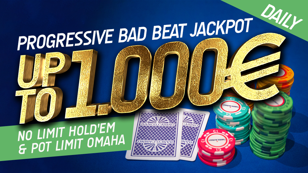 Cash game oáza Banco Casino prináša nový Progresívny Bad Beat Jackpot každý deň!