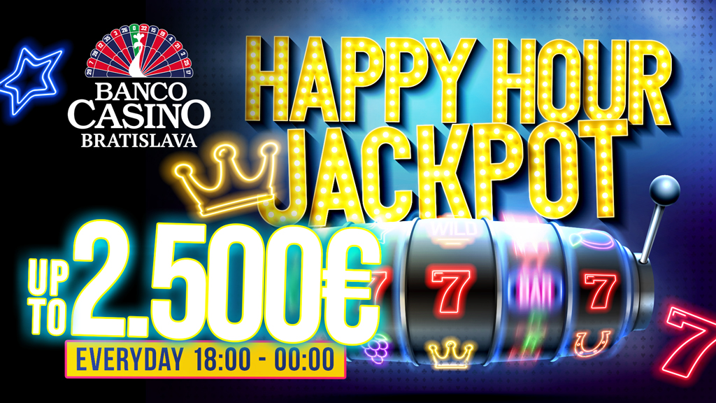Extrémne HAPPY HOUR JACKPOTy až do výšky 2.500€ každý deň v Banco Casino!