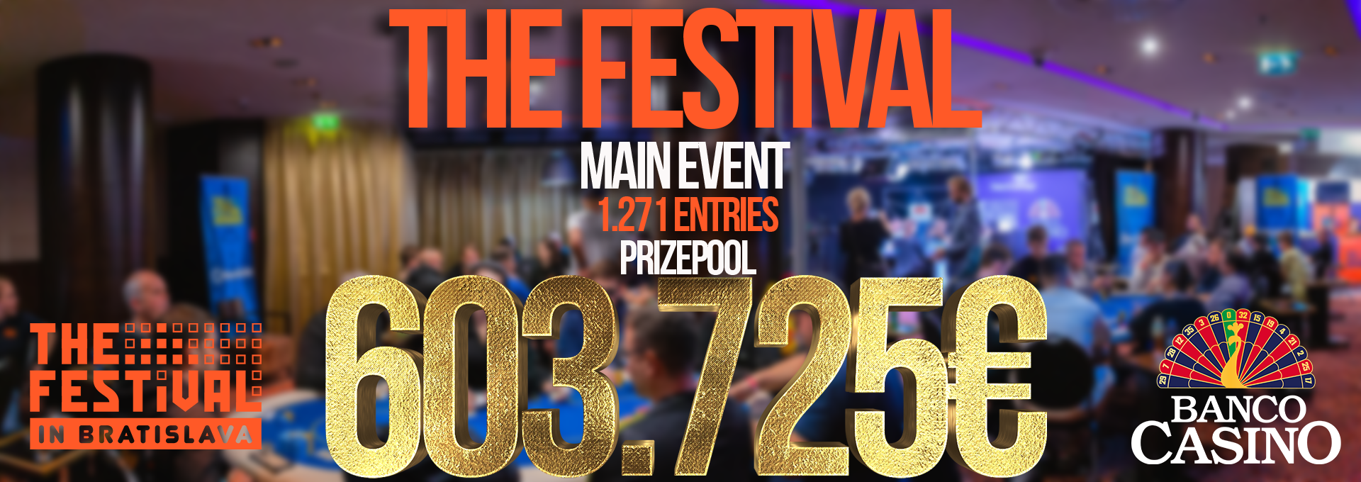 TheFestival Main Event so 1.271 entries a prizepoolom 603.725€ hľadá šampióna a ten si odnesie 126.650€!